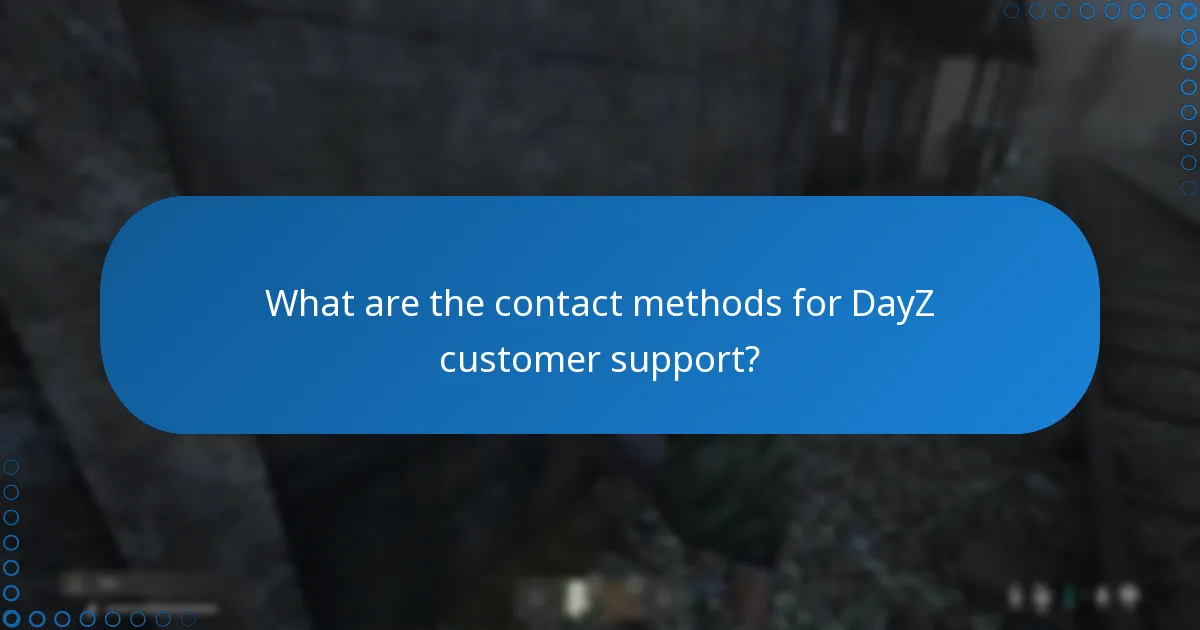 What are the contact methods for DayZ customer support?
